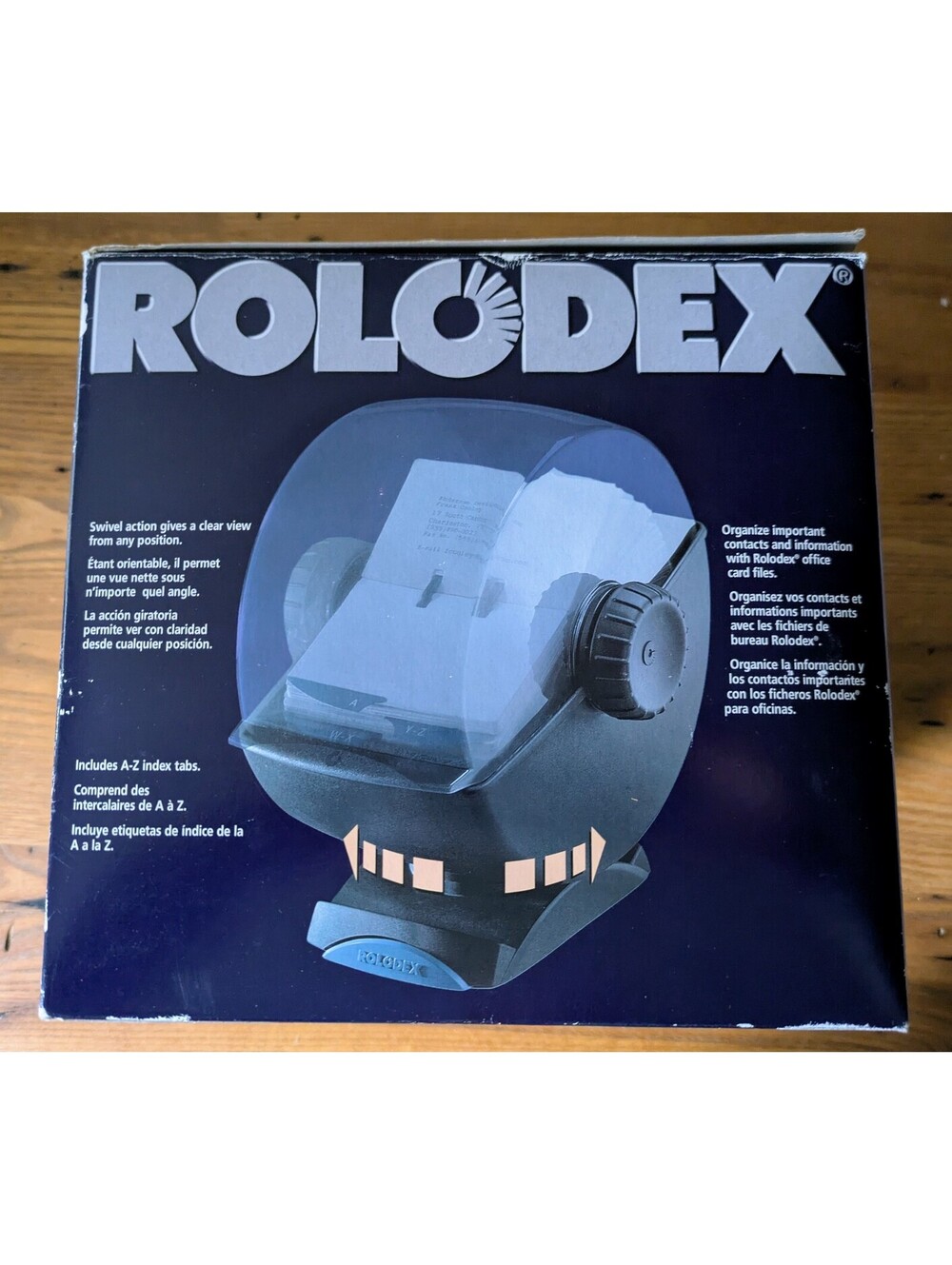 New Rolodex Covered Round Swivel, 500 cards, 2003 Rubbermaid, Open Box